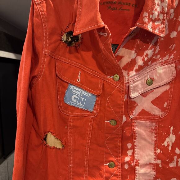 VERY SPECIAL polo ralph lauren red jacket Ft. Power puff Girls OOAK Size medium - Picture 6 of 10